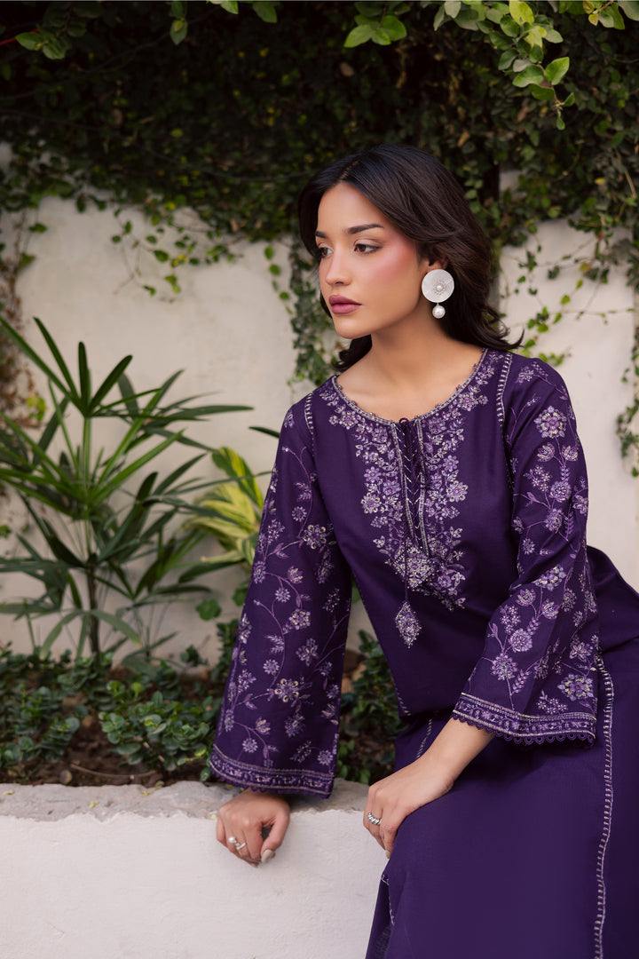 Yuura 2Pc - Embroidered Khaddar Dress