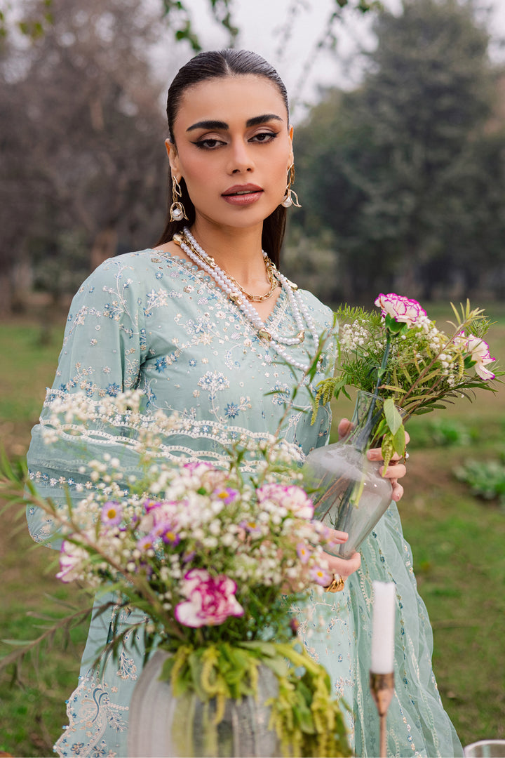 Blue Swan 3Pc - Festive Embroidered Lawn