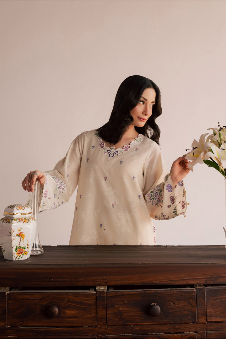 Vanilla Bloom 2Pc - Embroidered Lawn Dress