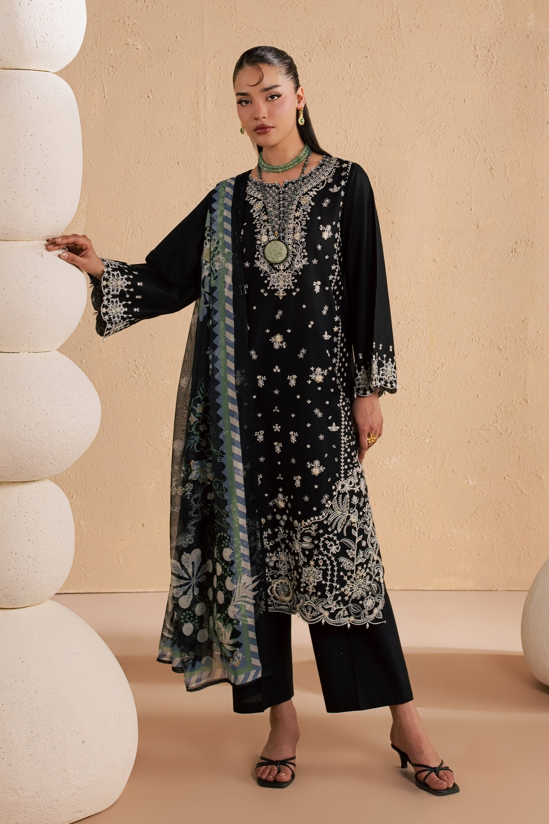 Brno 3Pc - Festive Embroidered Lawn