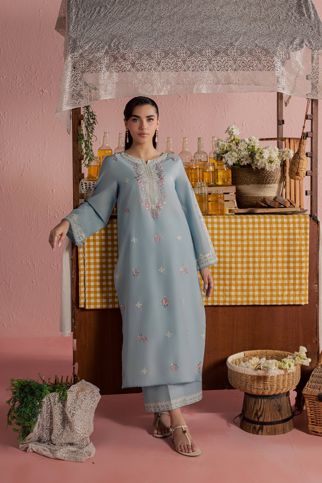 Ilya 2Pc - Embroidered Lawn Dress