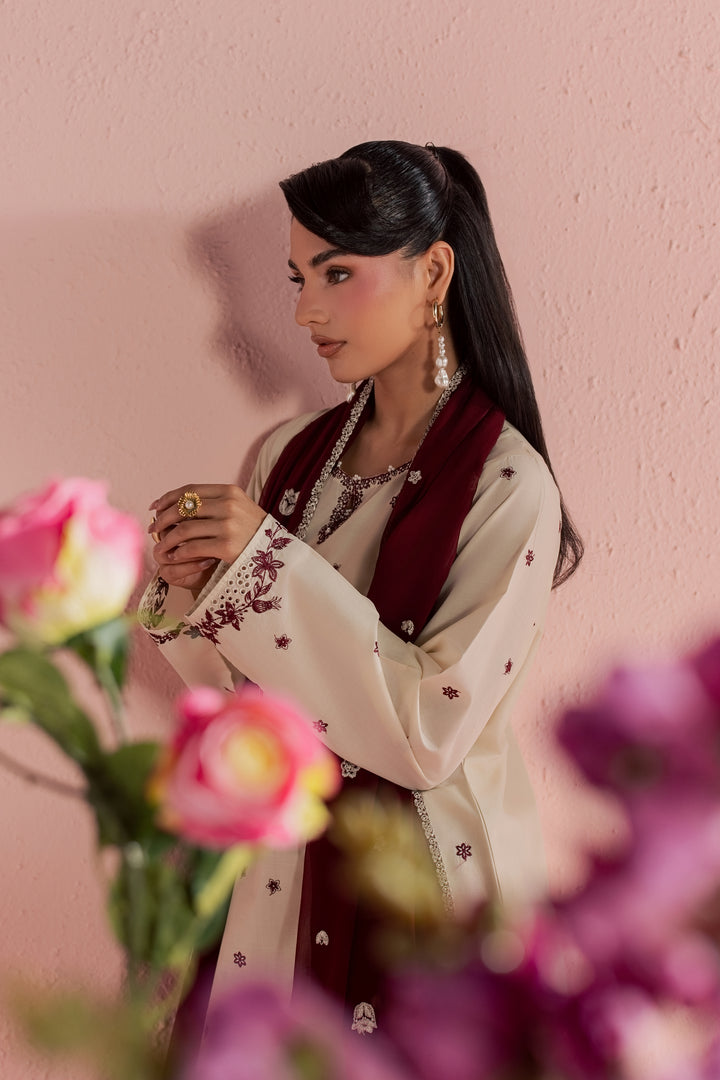 Enha 3Pc - Embroidered Lawn Dress