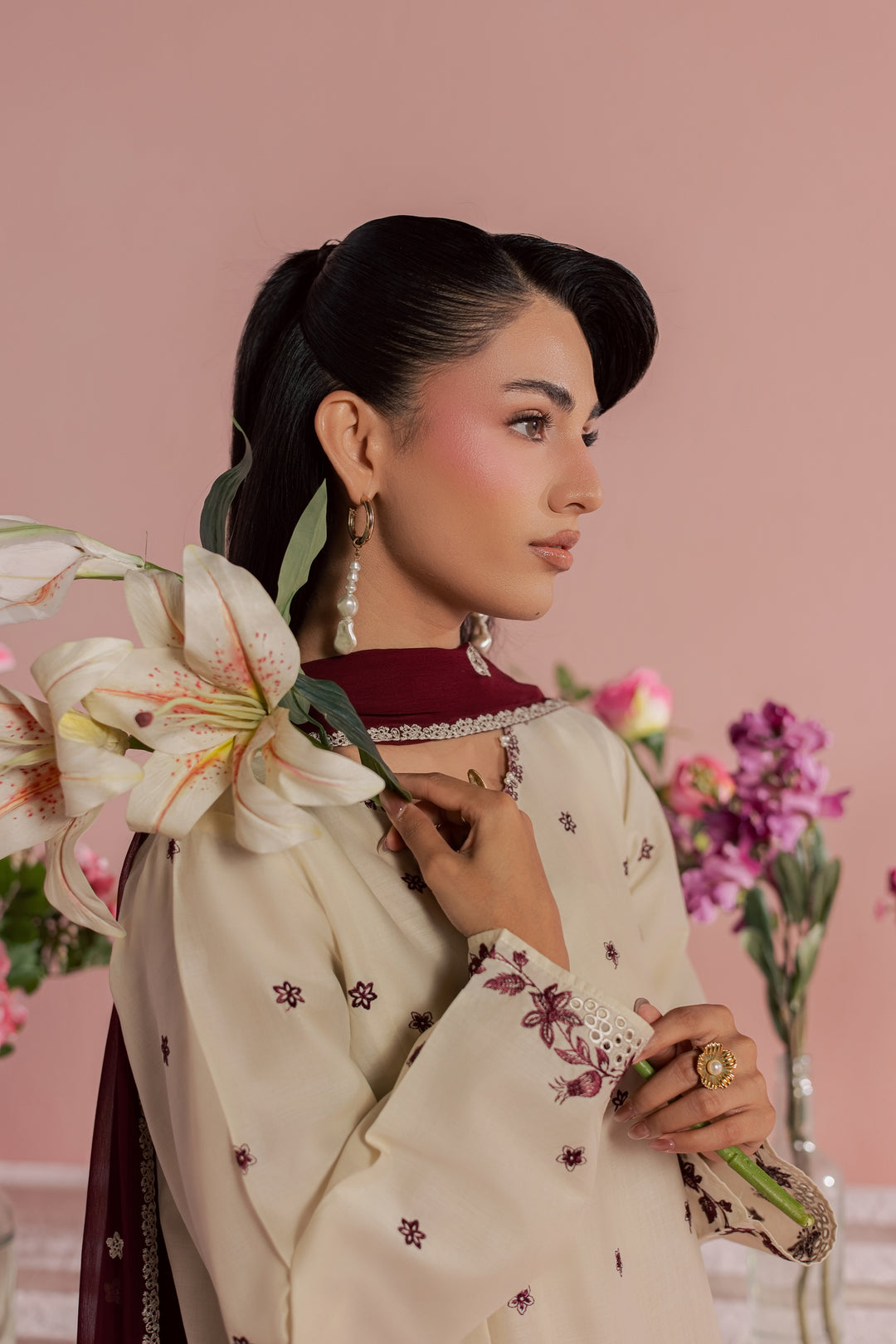 Enha 3Pc - Embroidered Lawn Dress