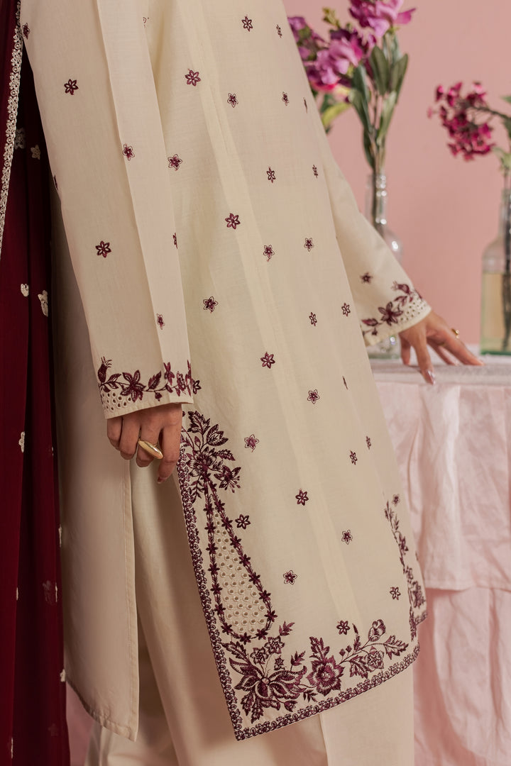 Enha 3Pc - Embroidered Lawn Dress