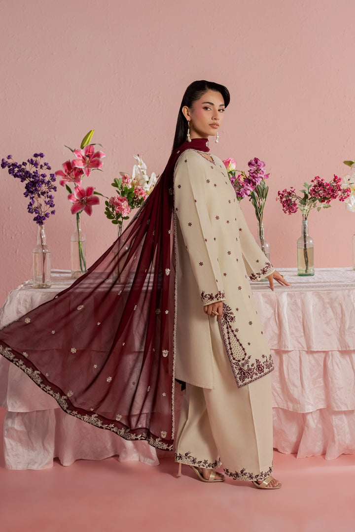Enha 3Pc - Embroidered Lawn Dress