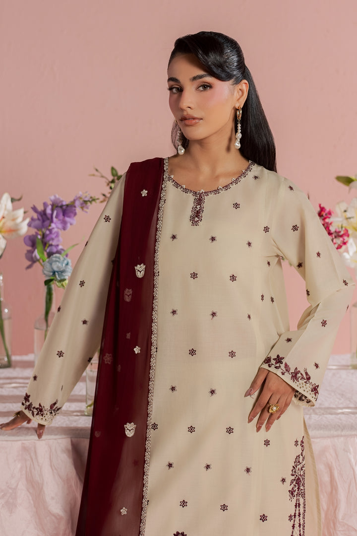 Enha 3Pc - Embroidered Lawn Dress