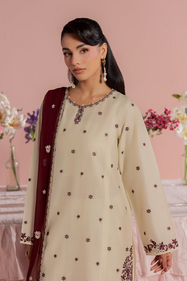Enha 3Pc - Embroidered Lawn Dress
