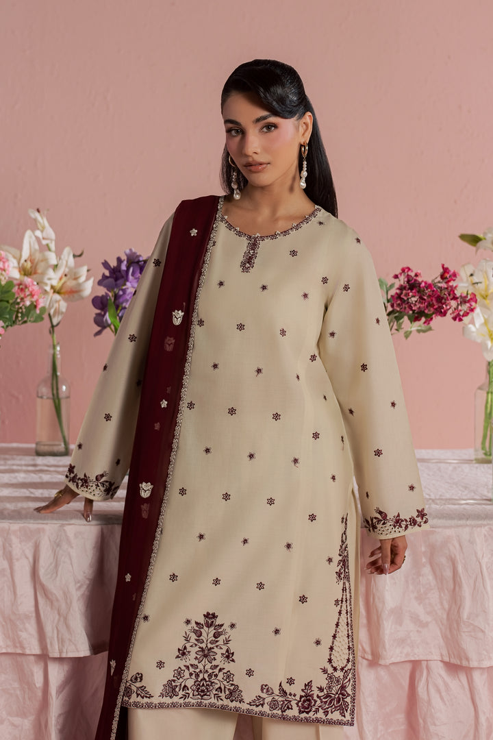 Enha 3Pc - Embroidered Lawn Dress
