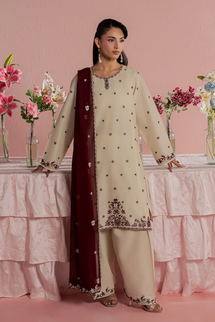 Enha 3Pc - Embroidered Lawn Dress