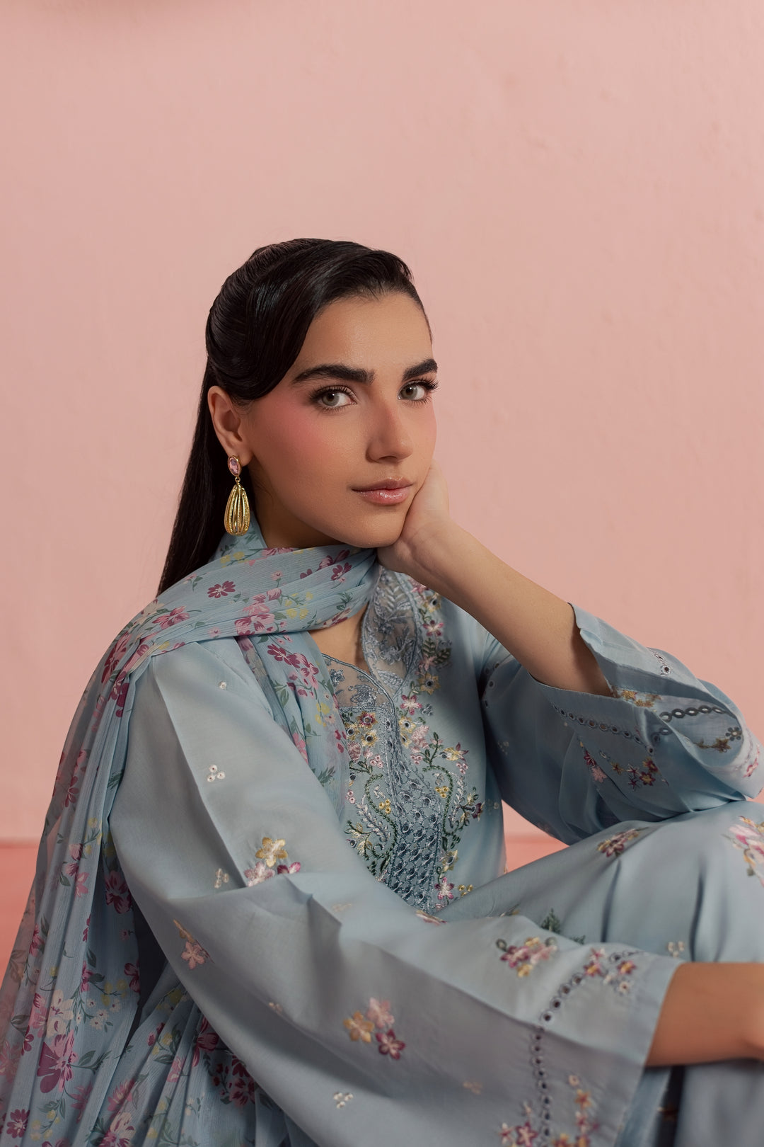 CloudPie 3Pc - Embroidered Lawn Dress