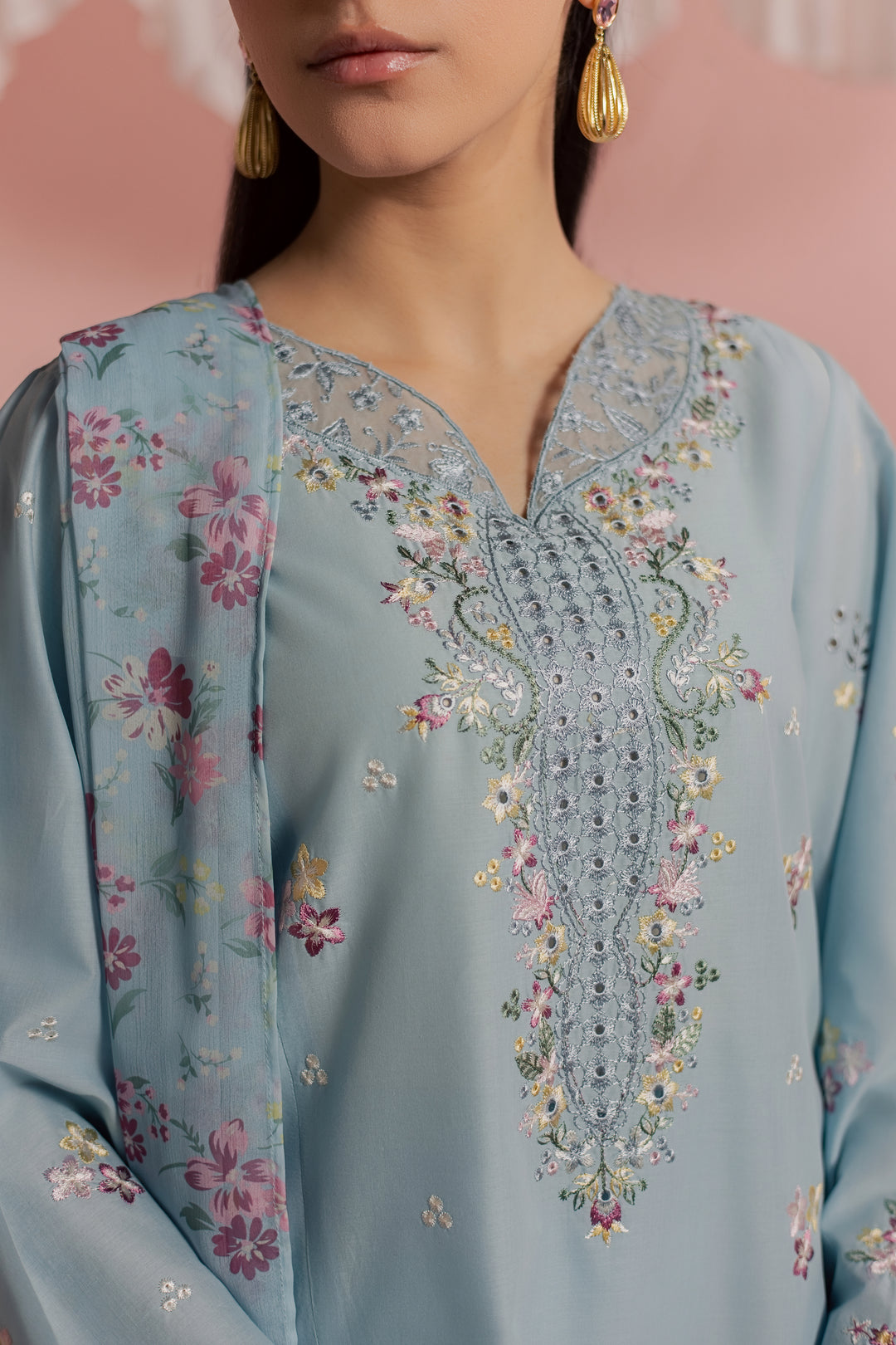 CloudPie 3Pc - Embroidered Lawn Dress