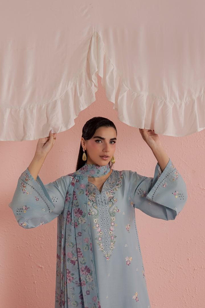 CloudPie 3Pc - Embroidered Lawn Dress