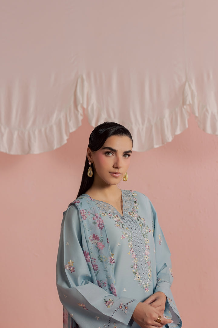 CloudPie 3Pc - Embroidered Lawn Dress