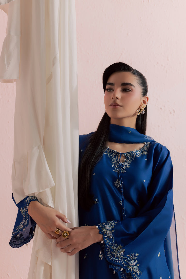 Limgos Denim 3Pc - Embroidered Lawn Dress