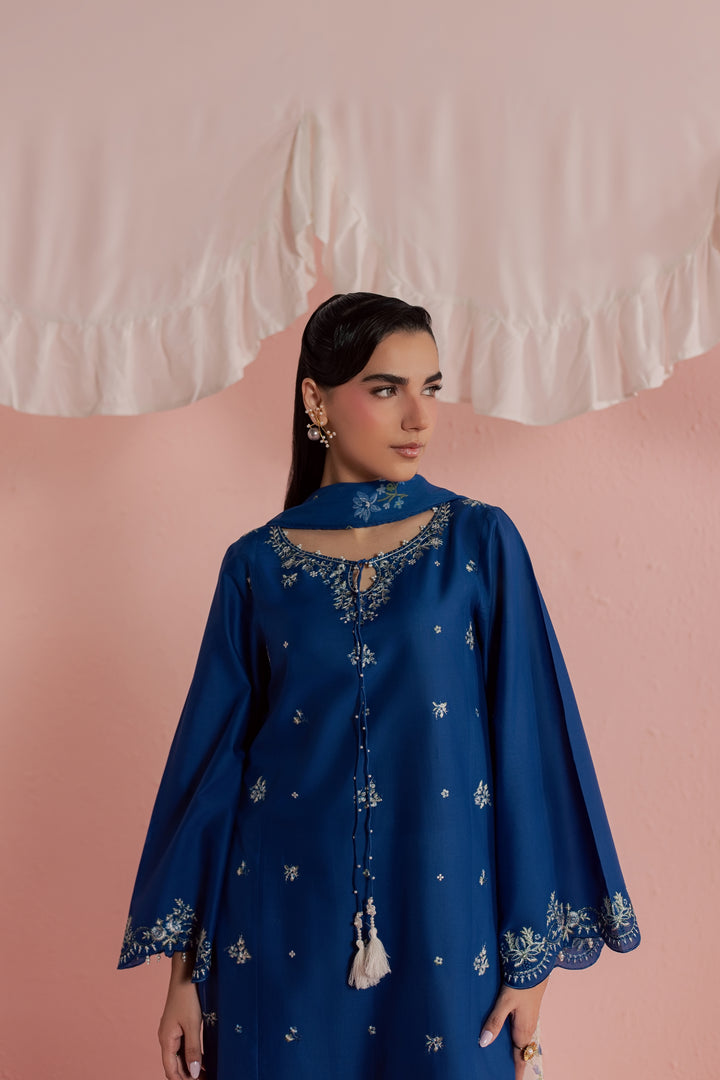 Limgos Denim 3Pc - Embroidered Lawn Dress