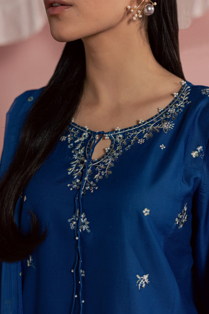 Limgos Denim 3Pc - Embroidered Lawn Dress