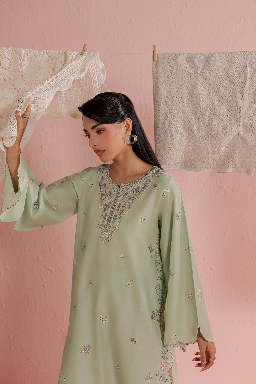 Green Whisper 2Pc - Embroidered Lawn Dress