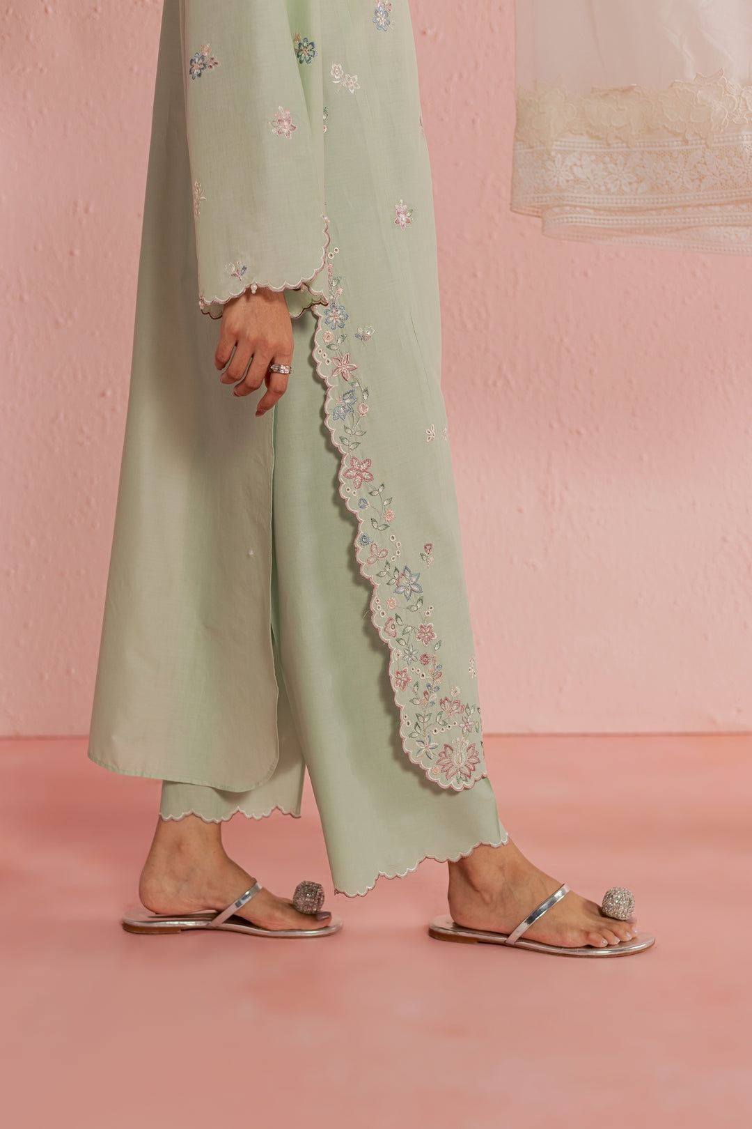 Green Whisper 2Pc - Embroidered Lawn Dress