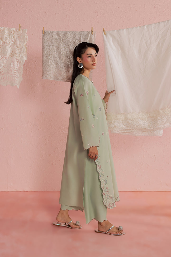 Green Whisper 2Pc - Embroidered Lawn Dress