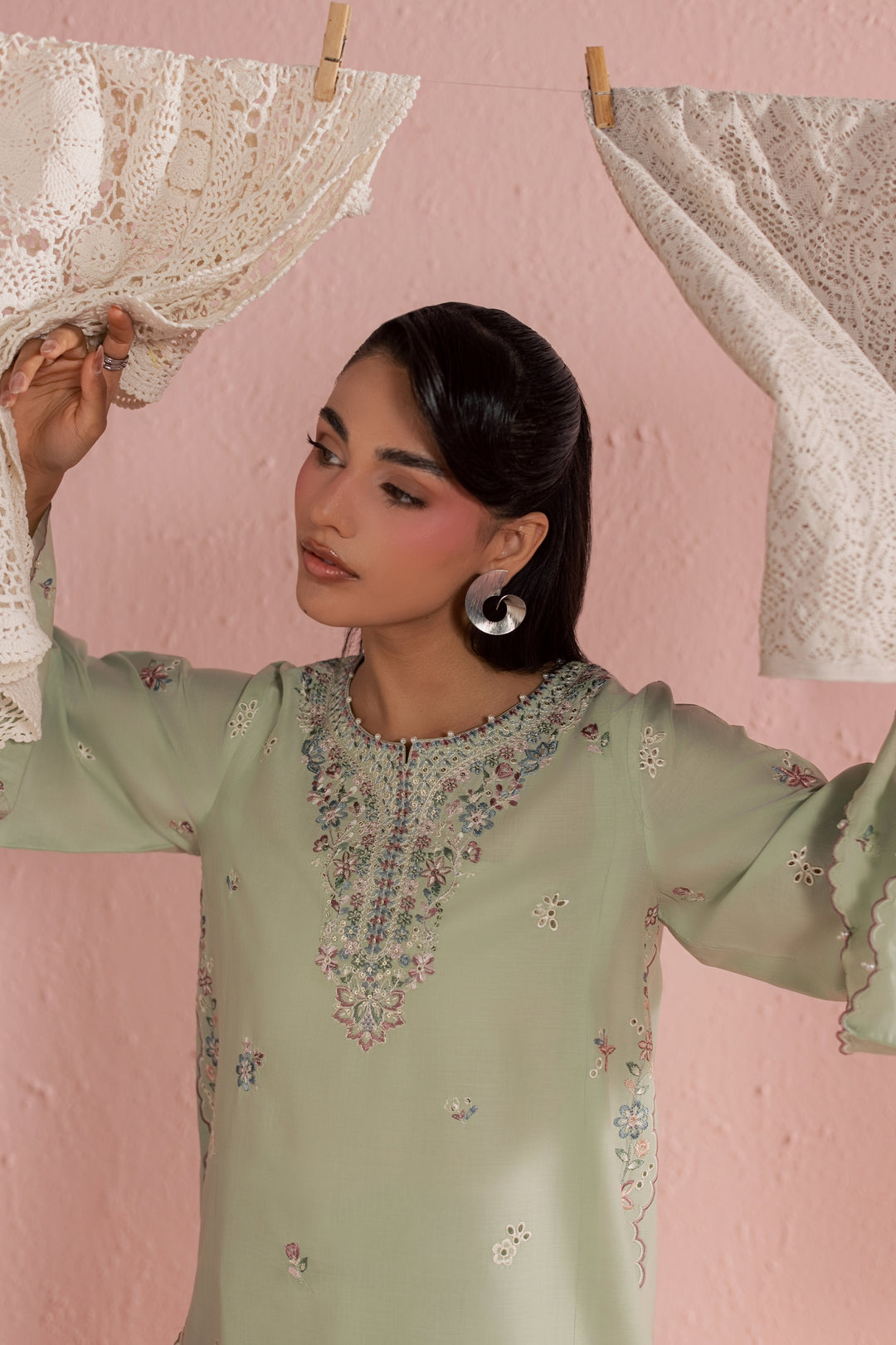 Green Whisper 2Pc - Embroidered Lawn Dress