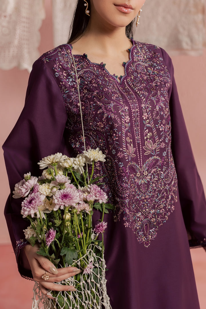 Purple Pop 2Pc - Embroidered Lawn Dress