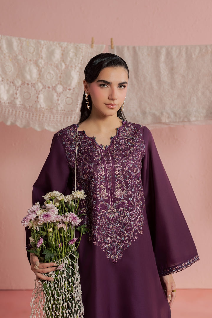 Purple Pop 2Pc - Embroidered Lawn Dress