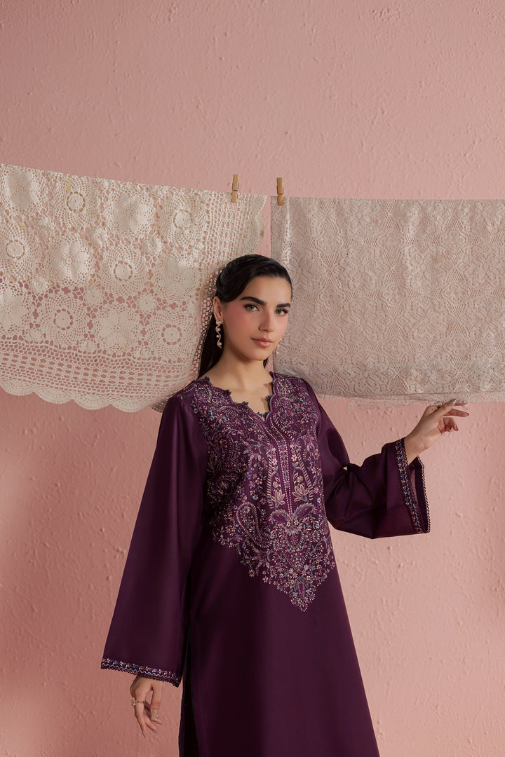 Purple Pop 2Pc - Embroidered Lawn Dress