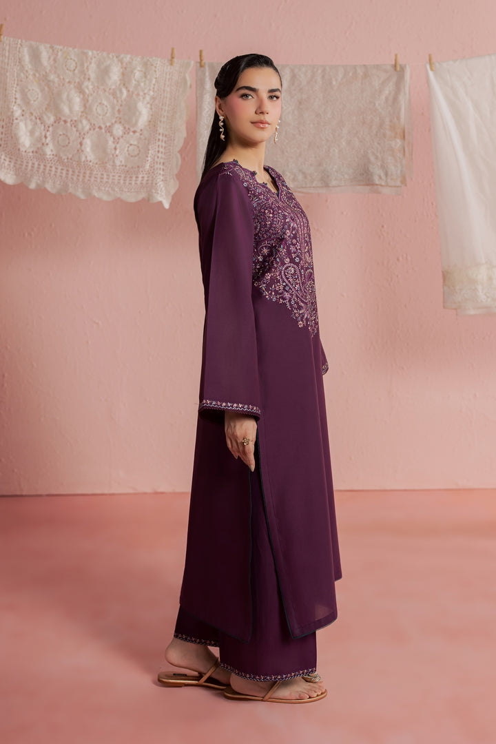 Purple Pop 2Pc - Embroidered Lawn Dress