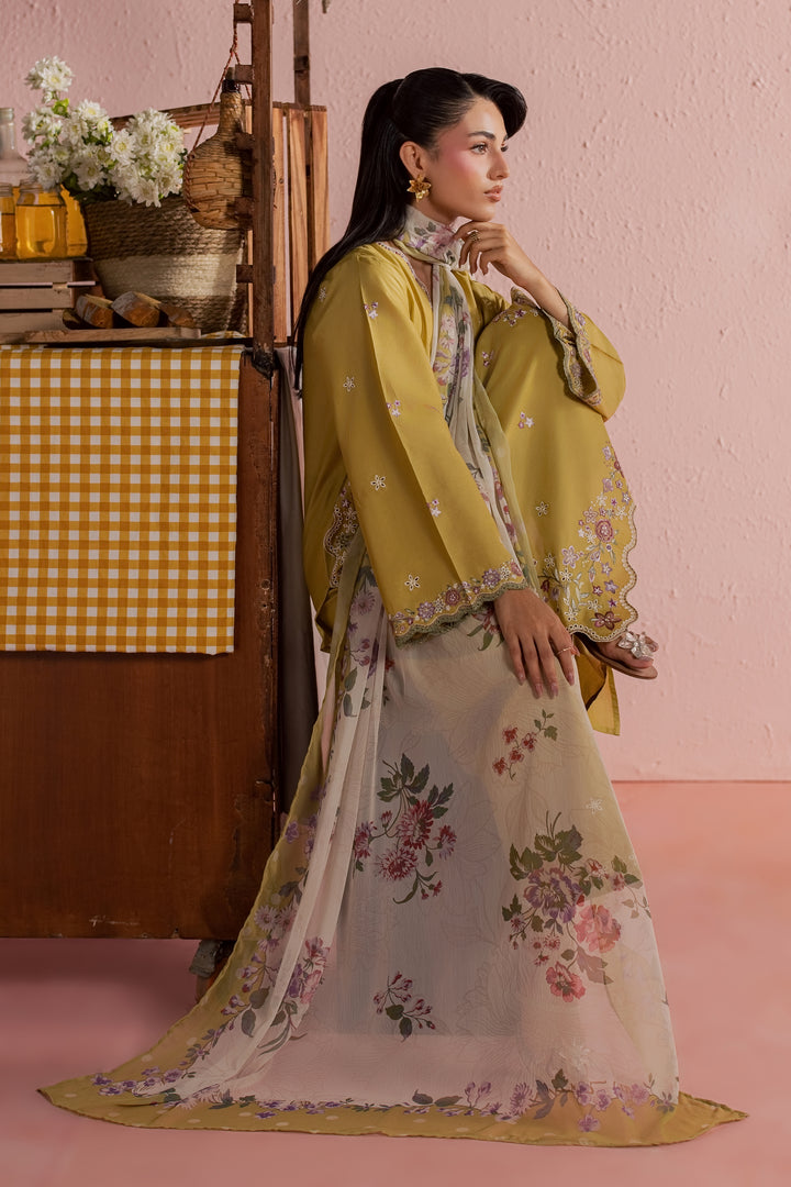 Lime Pop 3Pc - Embroidered Lawn Dress