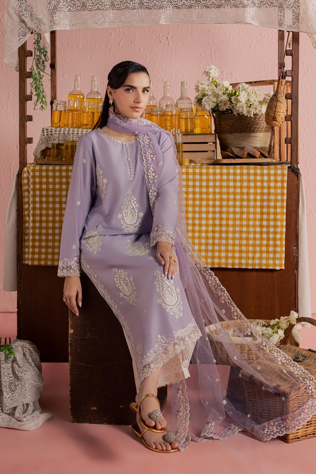 Coco Giselle 3Pc - Embroidered Lawn Dress