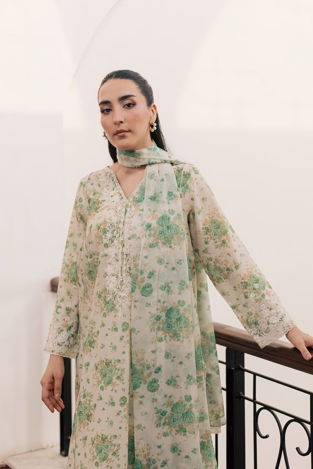 Green Nayab 3Pc - Printed Lawn Dress