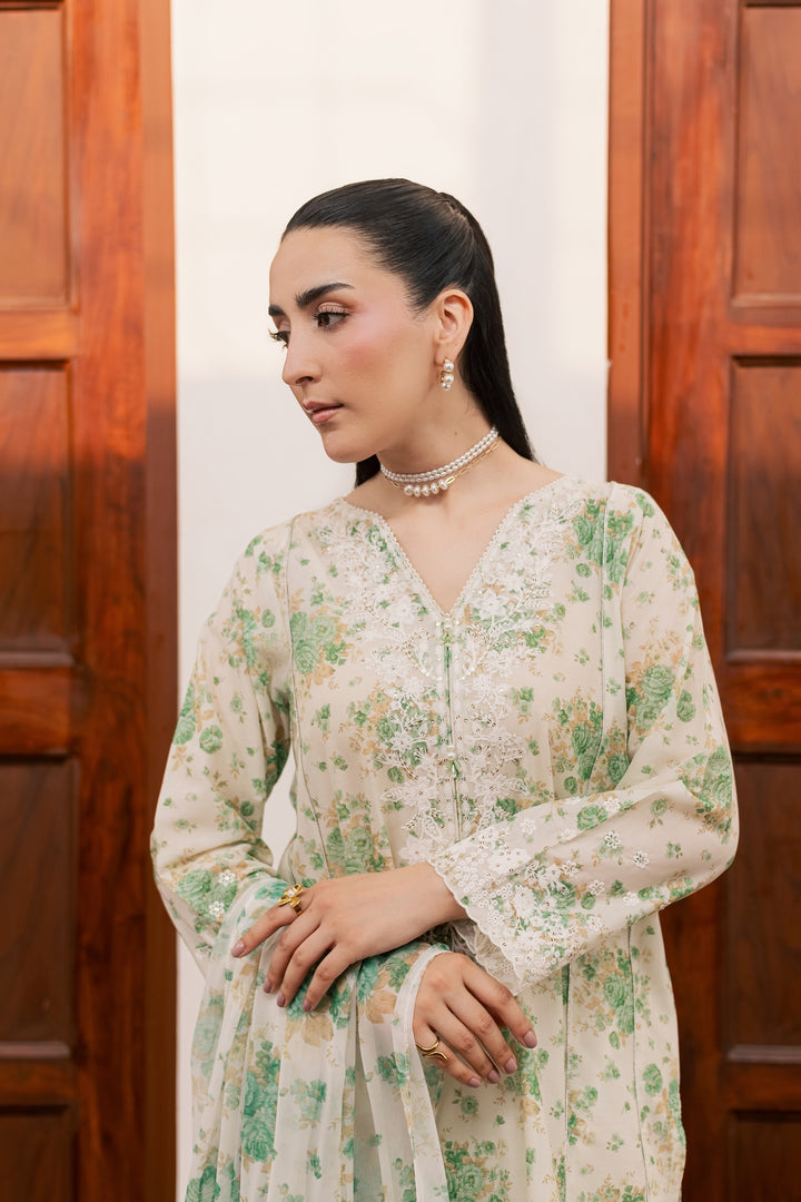Green Nayab 3Pc - Printed Lawn Dress