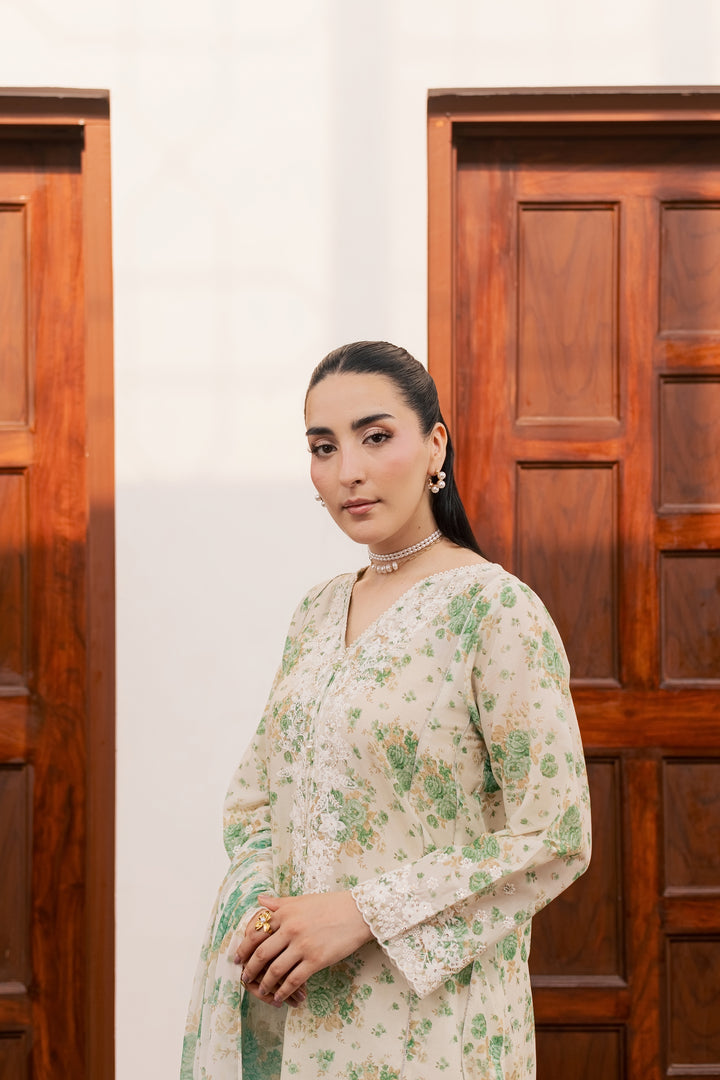 Green Nayab 3Pc - Printed Lawn Dress