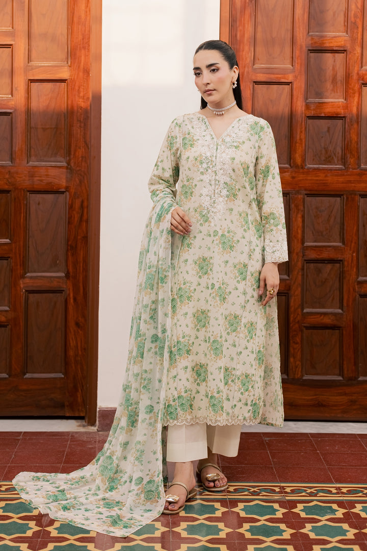 Green Nayab 3Pc - Printed Lawn Dress