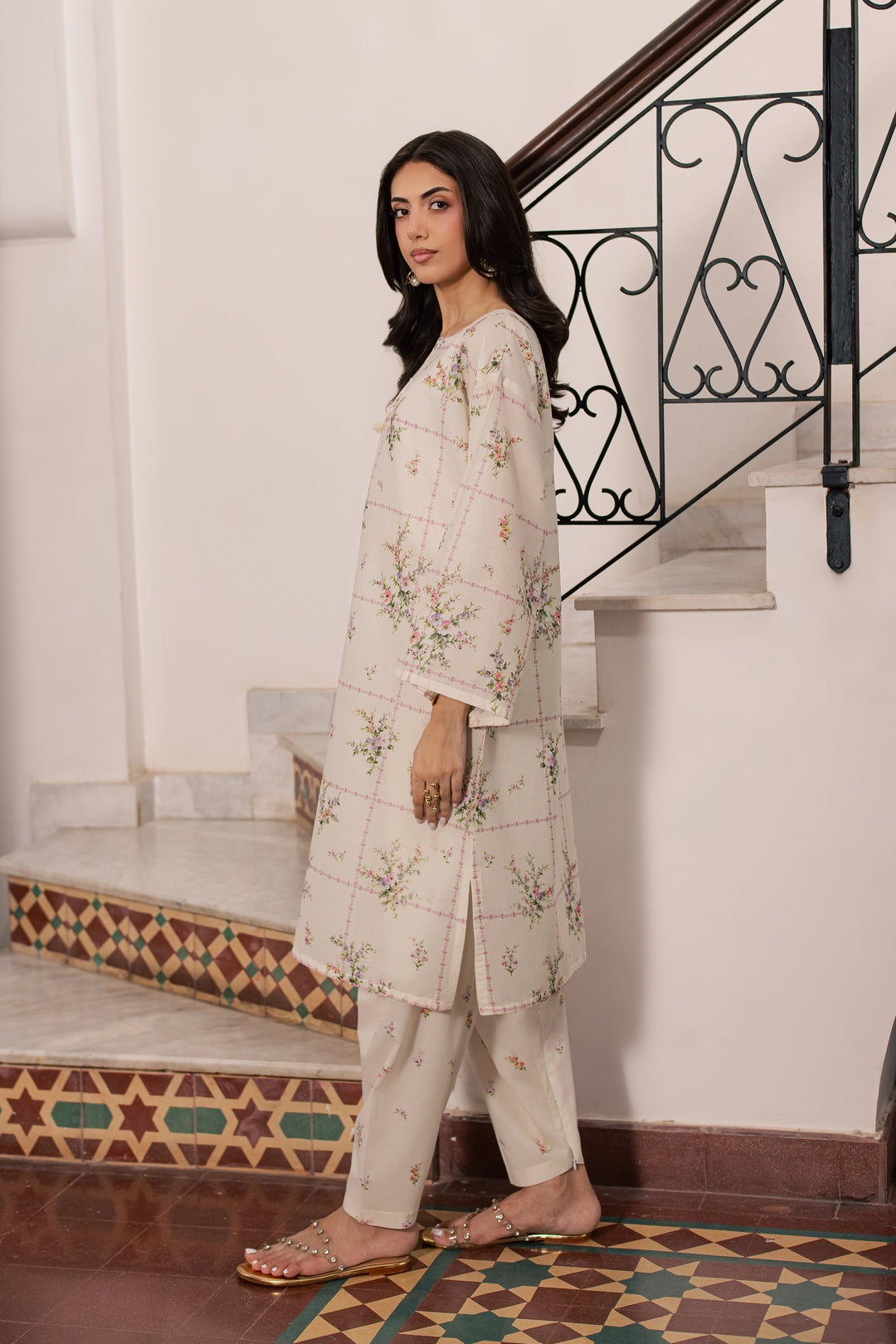 Pearl Peony 2Pc - Printed Lawn Dress
