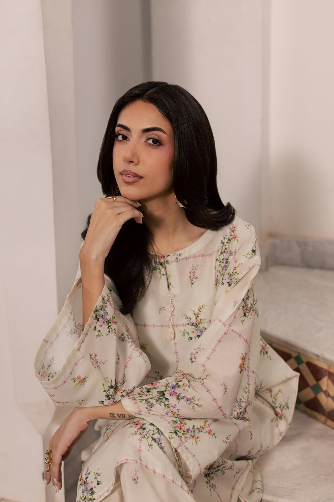 Pearl Peony 2Pc - Printed Lawn Dress