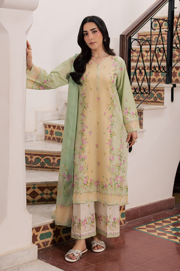 Green Sylvia 3Pc - Printed Lawn Dress