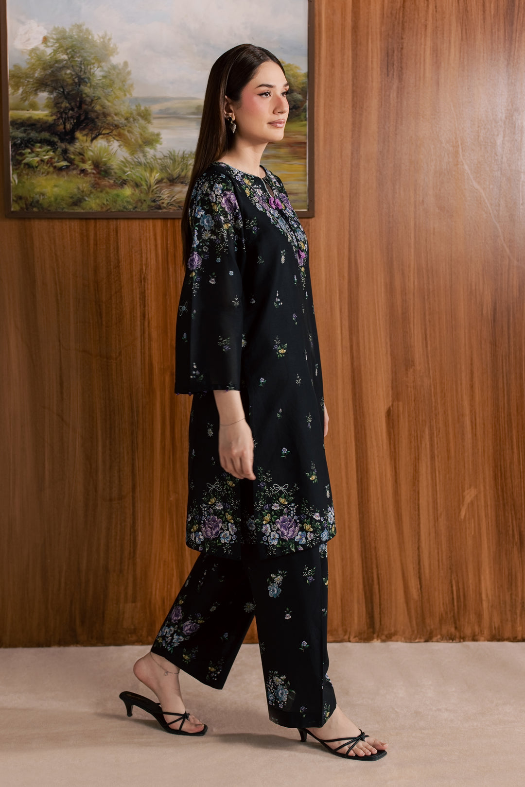Black Marcella 2Pc - Printed Lawn Dress