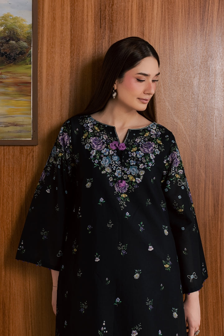 Black Marcella 2Pc - Printed Lawn Dress