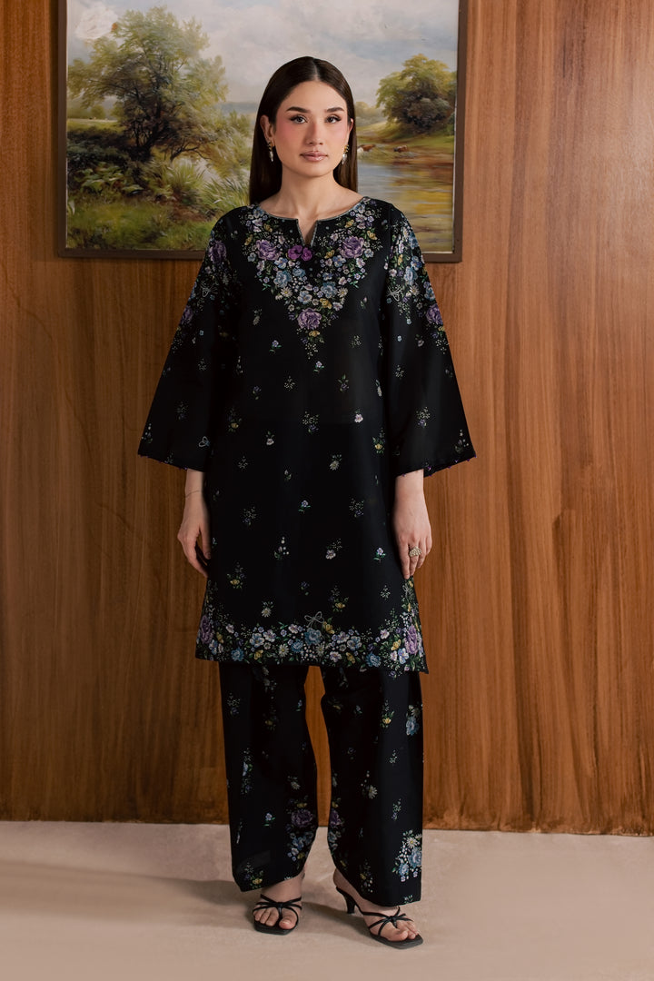 Black Marcella 2Pc - Printed Lawn Dress
