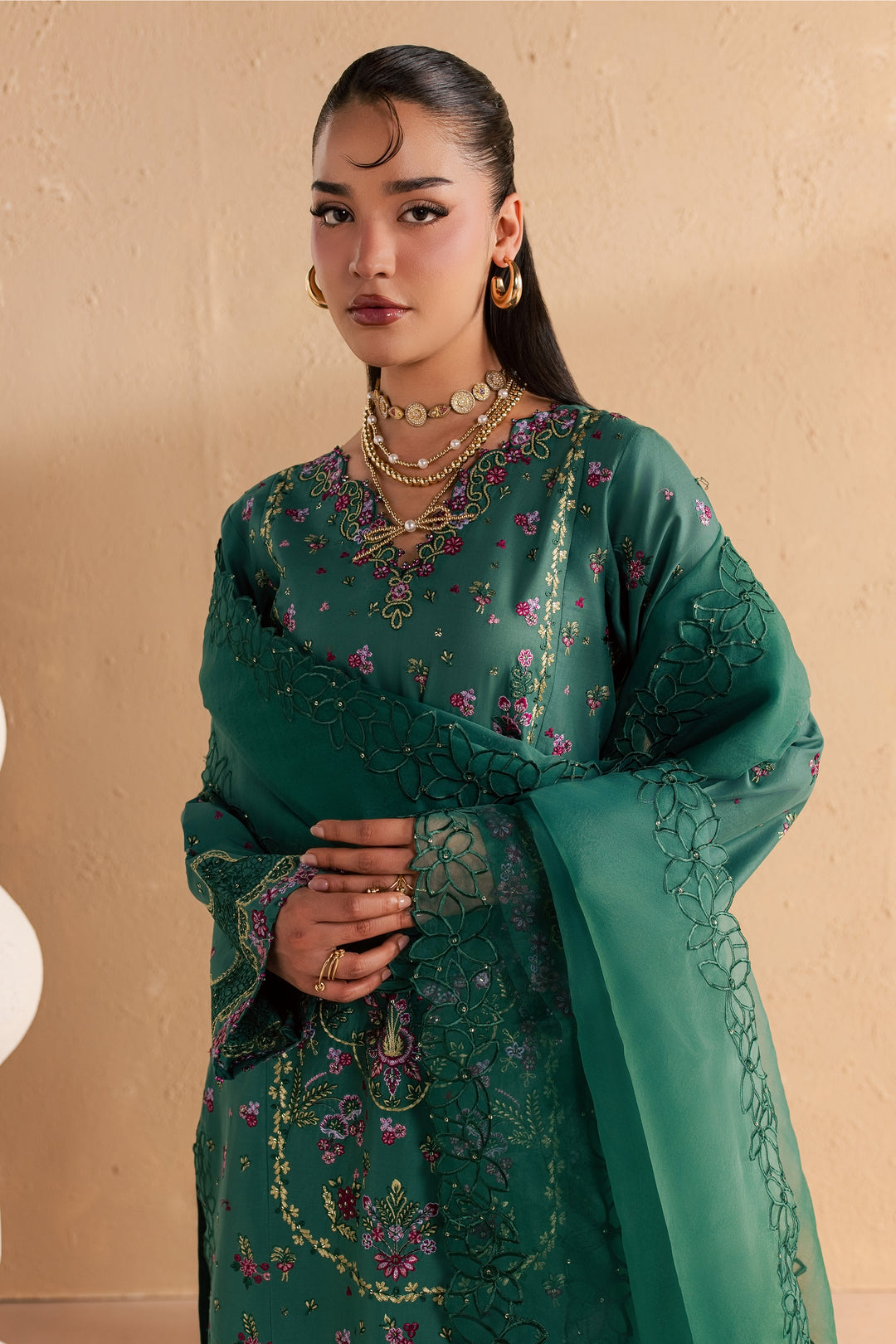 Marvi 3Pc - Festive Embroidered Lawn