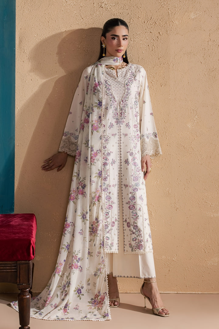 White Rainbow 3Pc - Luxury Embroidered Lawn