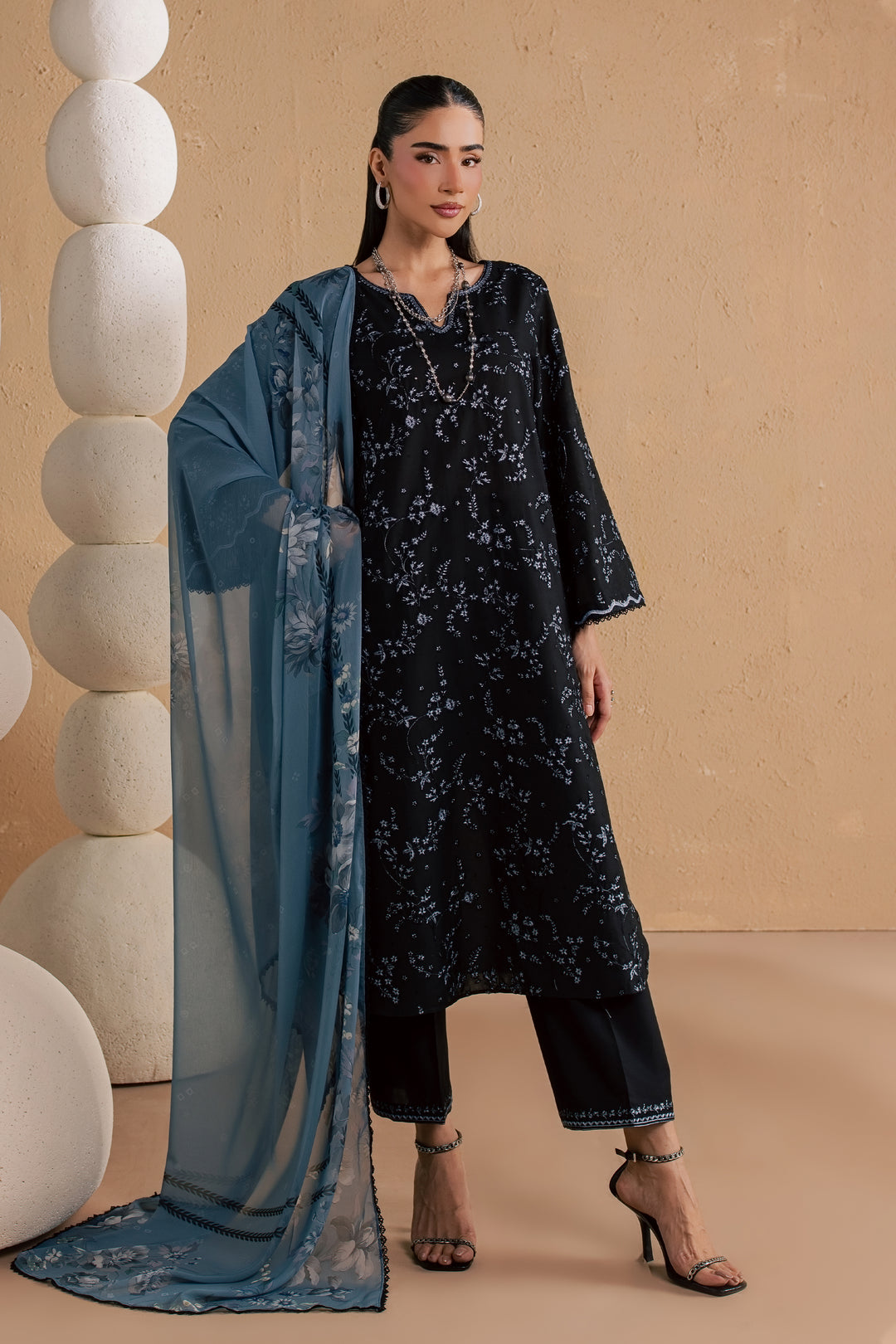 Moonlit 3Pc - Festive Embroidered Lawn