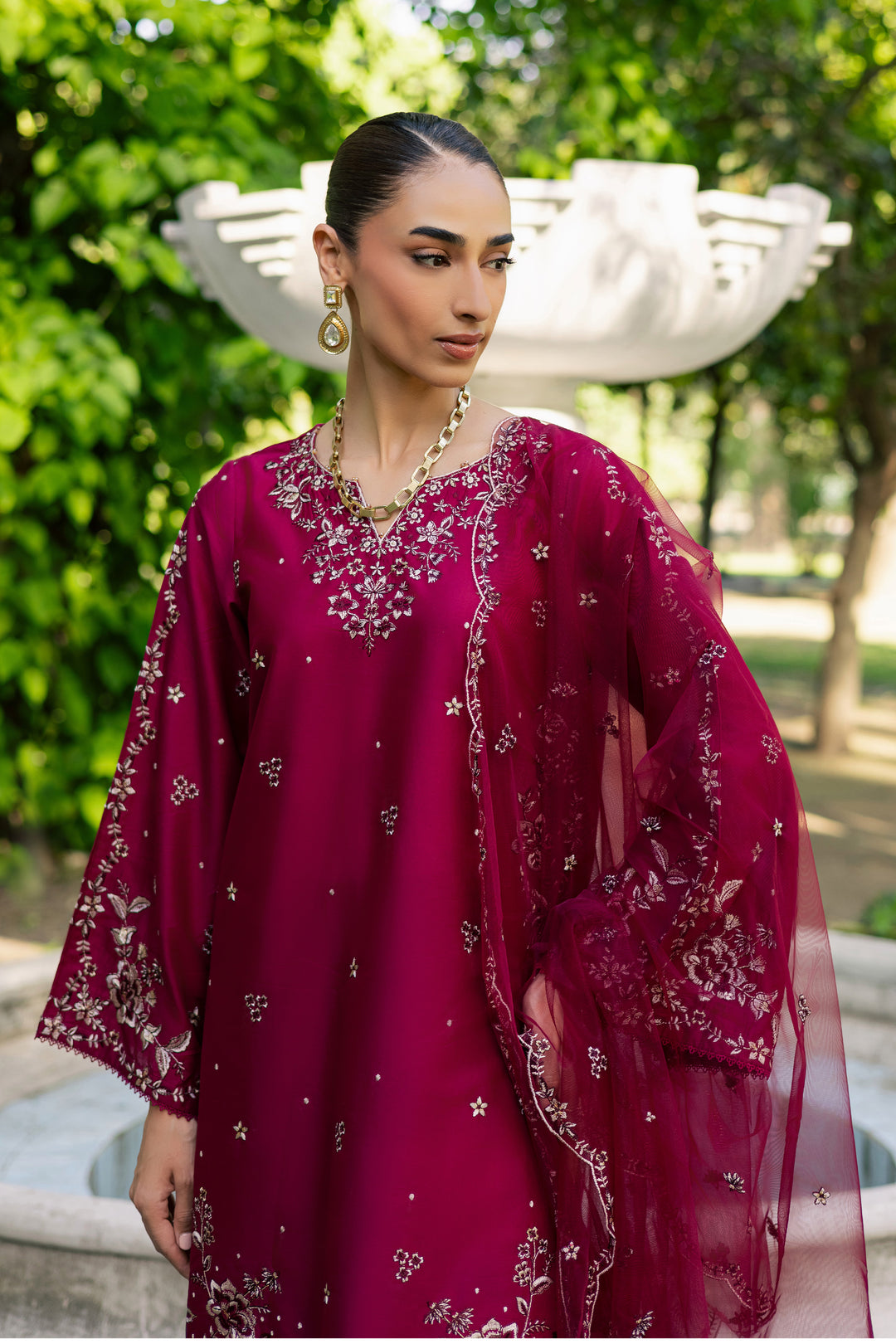 Rosa 3Pc - Festive Embroidered Lawn