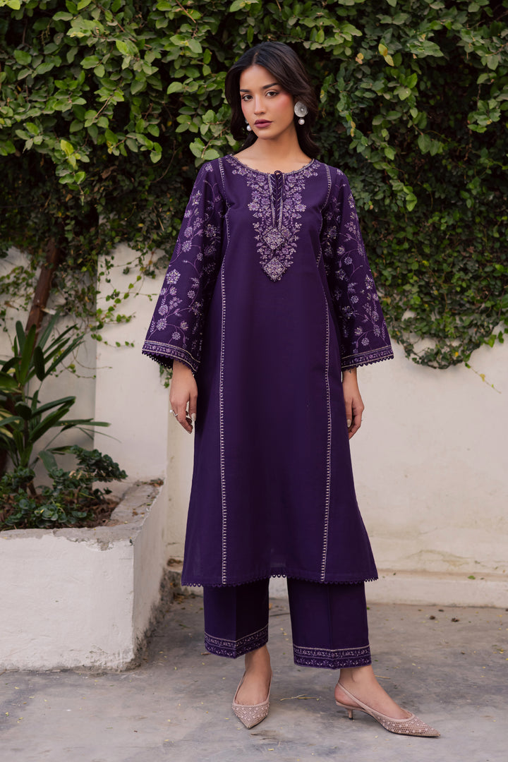 Yuura 2Pc - Embroidered Khaddar Dress