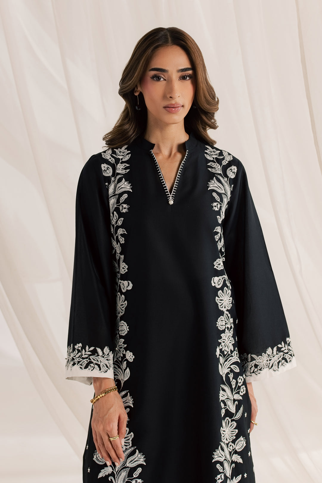 Black Hazel 2Pc - Embroidered Lawn Dress