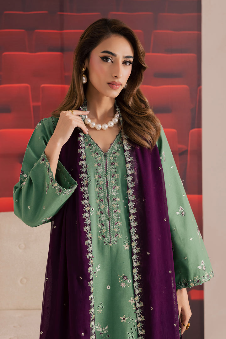Green Spruce 3Pc - Embroidered Khaddar Dress