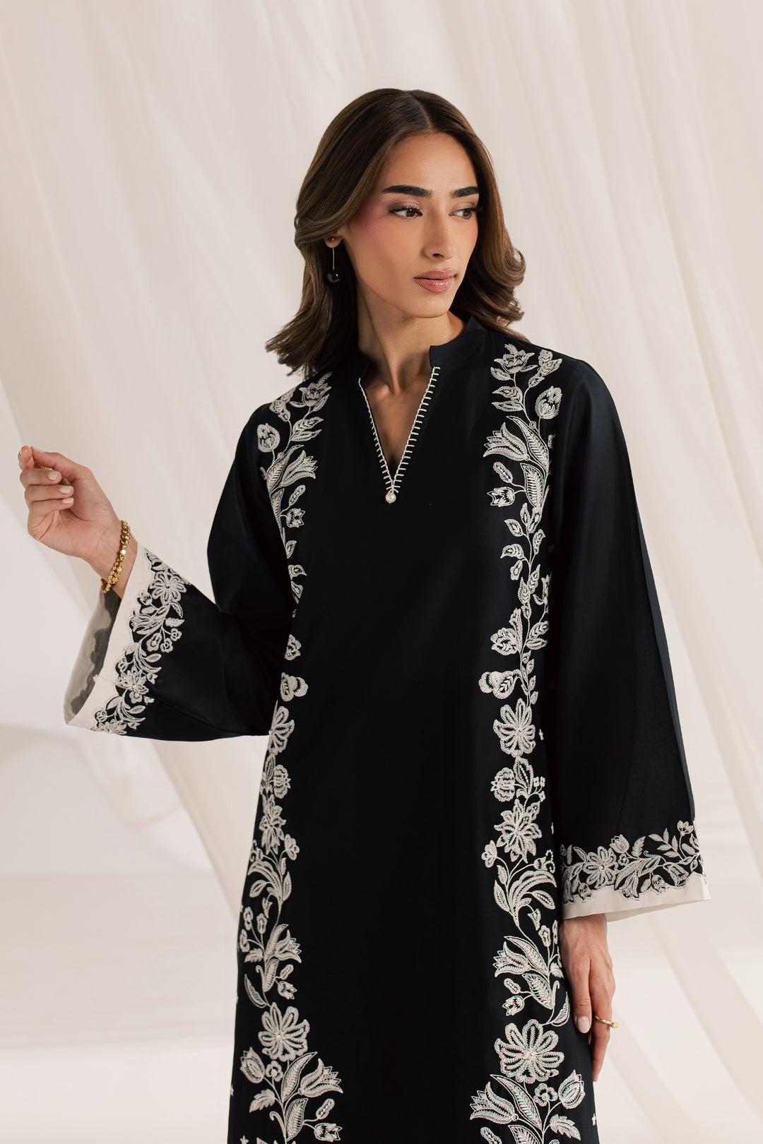 Black Hazel 2Pc - Embroidered Lawn Dress