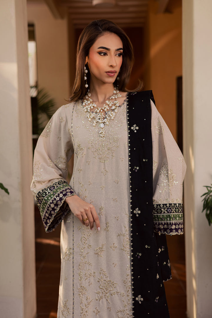 Shajahan 3Pc - Embroidered Festive Pret