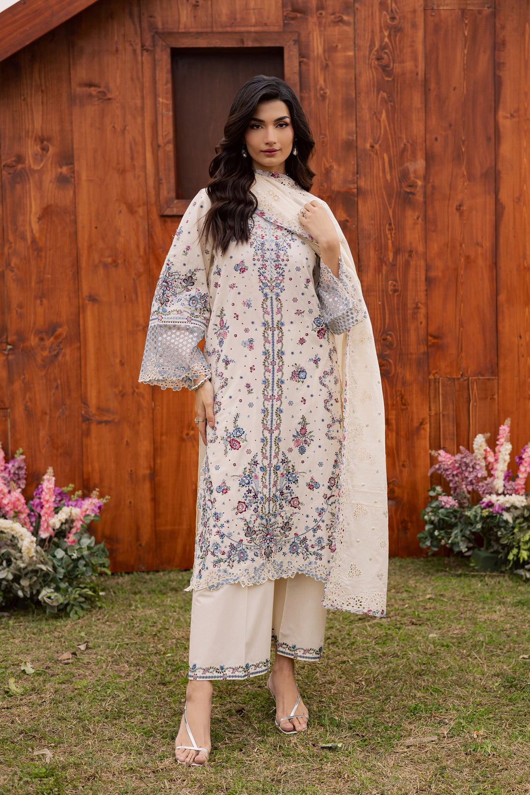 Ela Noor 3Pc - Festive Embroidered Lawn